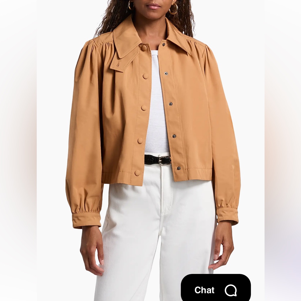 Ba&Sh Icon Gathered Shouldered Jacket In Camel